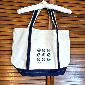 NWoT  Intuit Expert Network logo canvas zippered tote Satchel New York large